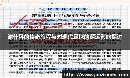 谢什科的传奇旅程与对现代足球的深远影响探讨